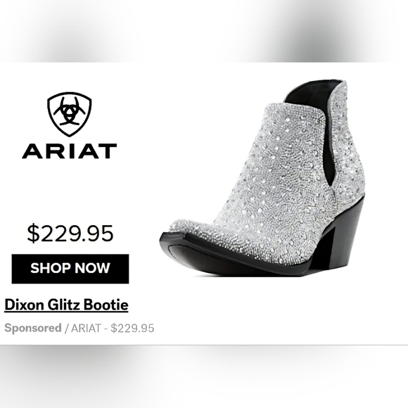Ariat Sparkling Rhinestone Dixon Glitz Bootie Size 7B - Picture 1 of 8